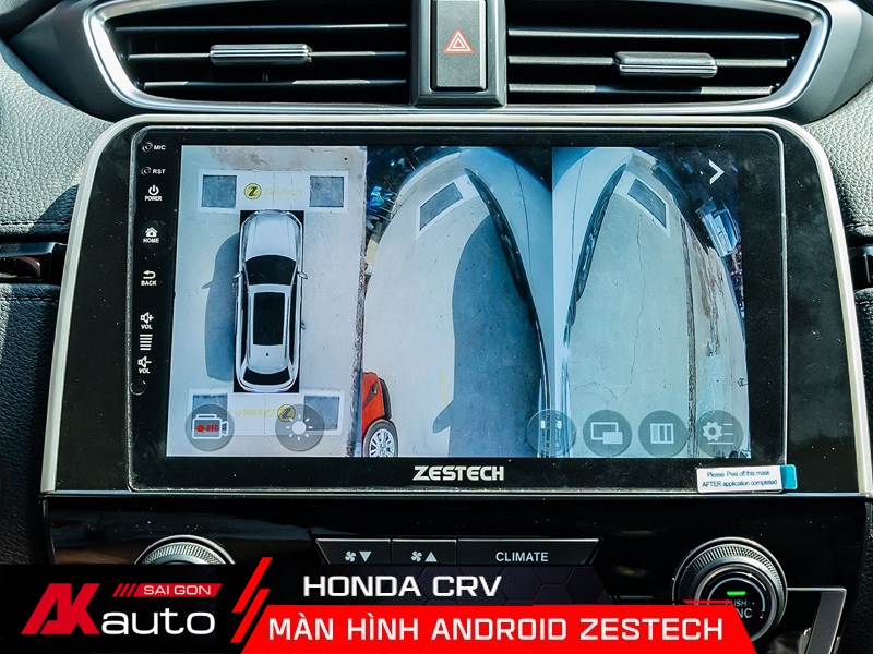 màn hình Zestech Honda CRV tích hợp camera