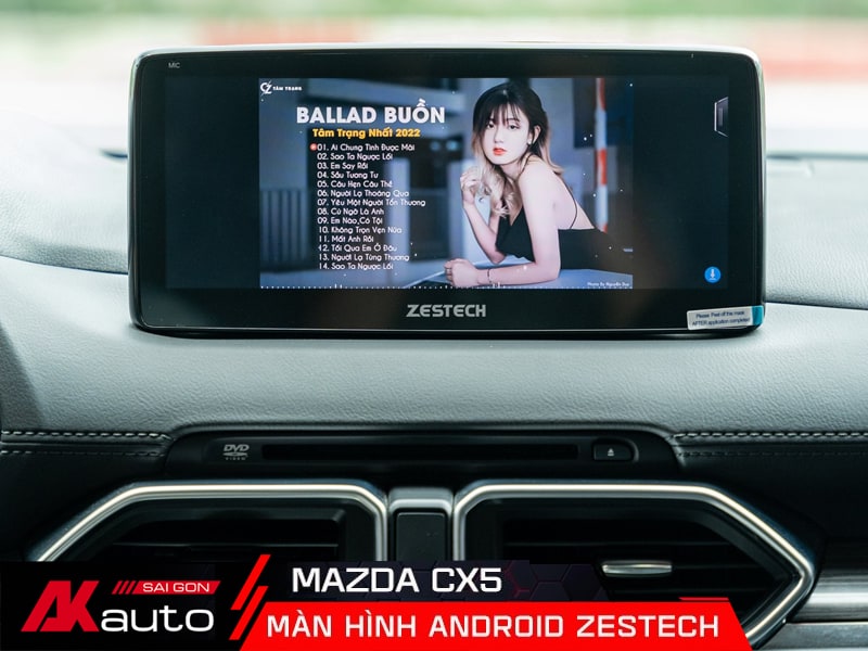 Màn Hình Zestech Mazda CX5 giao diện đẹp