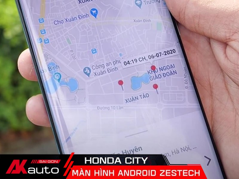 Định vị xe trên điện thoại của màn hình Zestech cho xe City