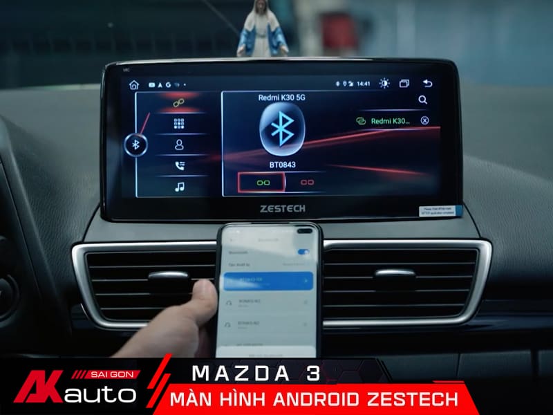 Màn Hình Zestech Mazda 3 kết nối điện thoại nghe gọi rảnh tay