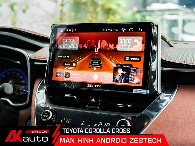 Màn Hình Zestech Toyota Corolla Cross lắp trên xe