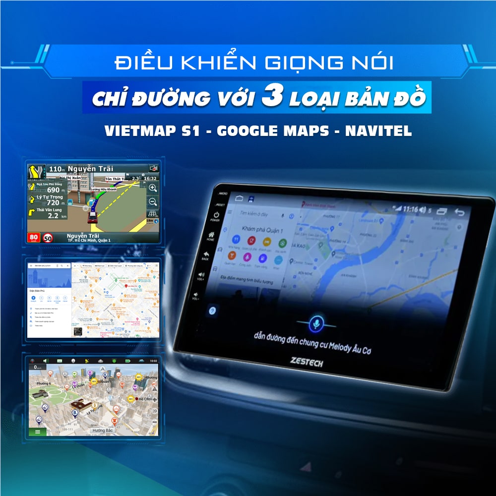 Màn hình android ô tô điều khiển giọng nói thông minh