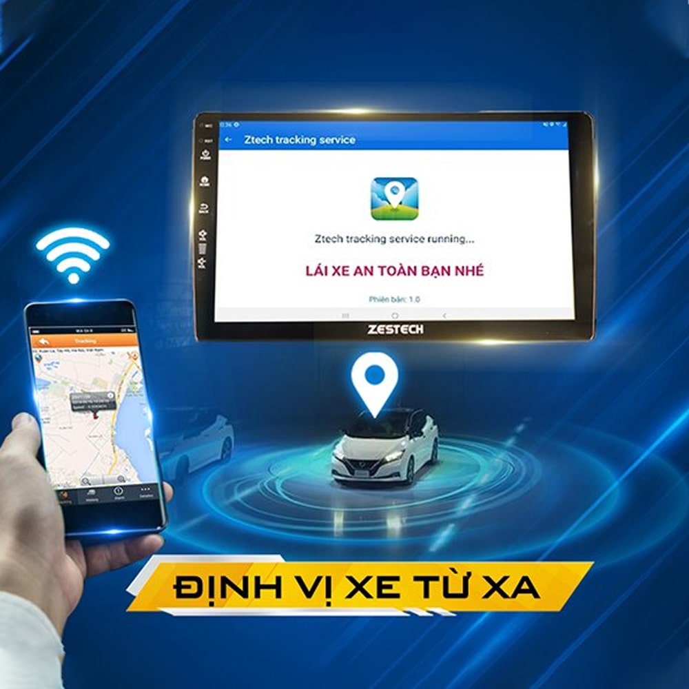 Tính năng định vị xe từ xa trên màn Zestech