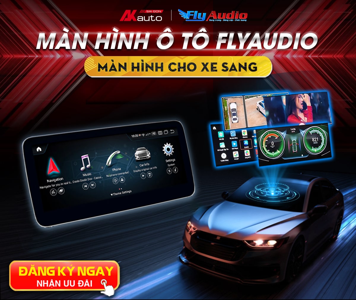 Màn hình Android ô tô Fly Audio tại AKauto