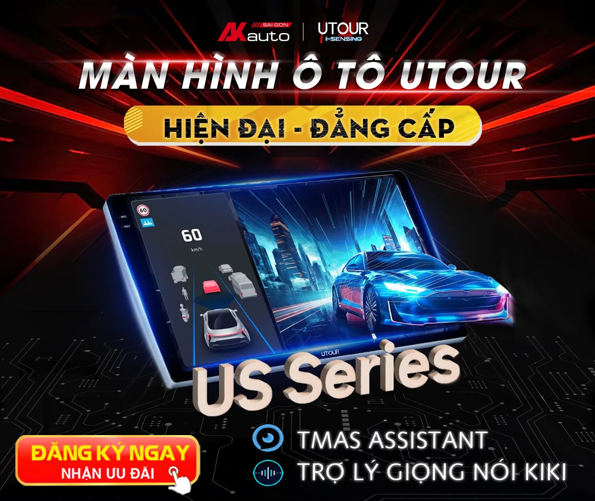 Màn hình Android ô tô Utour tại AKauto