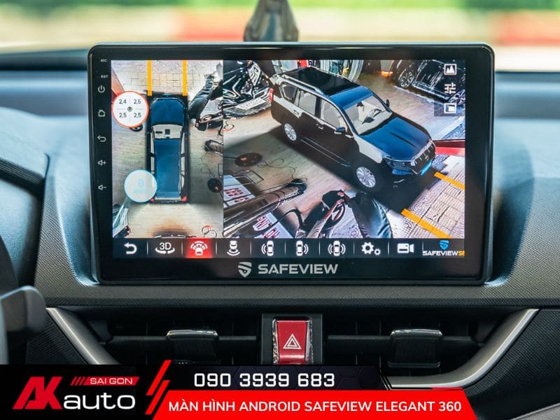 Màn hình android Safeview Elegant 360 hỗ trợ lái xe an toàn
