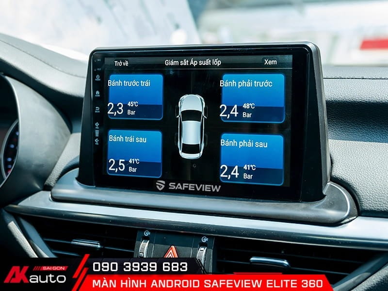 Màn Hình Safeview Elite 360 tích hợp cảm biến áp suất lốp