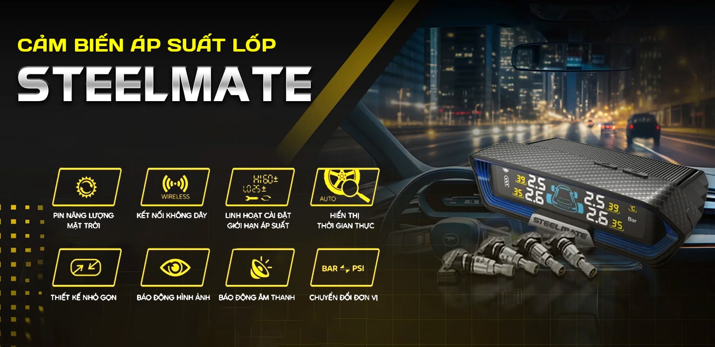 Chuyên cảm biến áp suất lốp Steelmate - AKauto