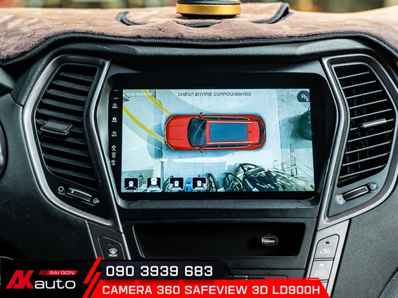 Camera 360 Safeview LD900H tự động mở góc hình khi xe đánh lái