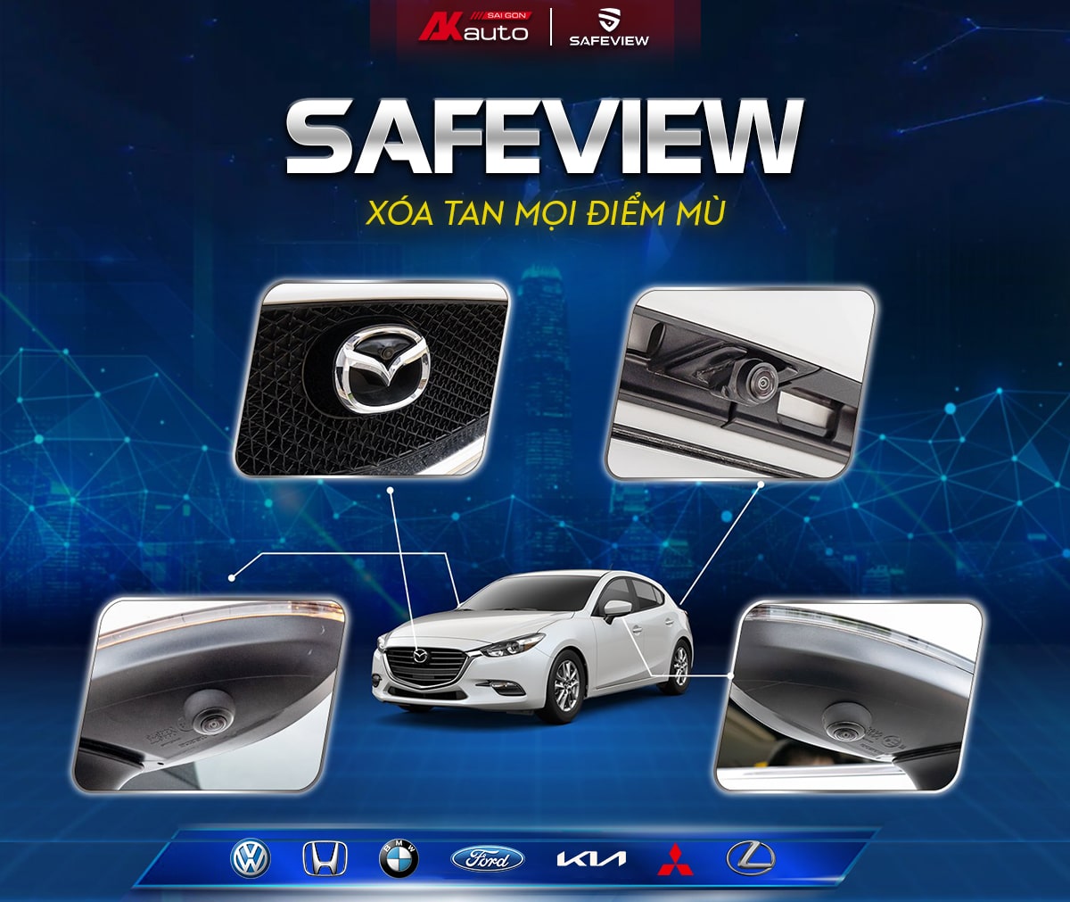 Camera 360 độ Safeview chuyên dụng cho từng dòng xe