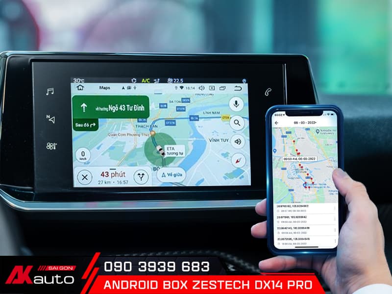 Android Box Ô Tô Zestech DX14 Pro quản lý xe từ xa