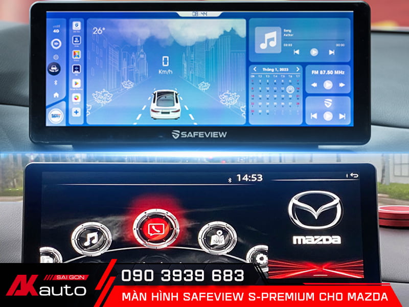 Màn Hình Safeview S-Premium Mazda hệ điều hành hiện đại