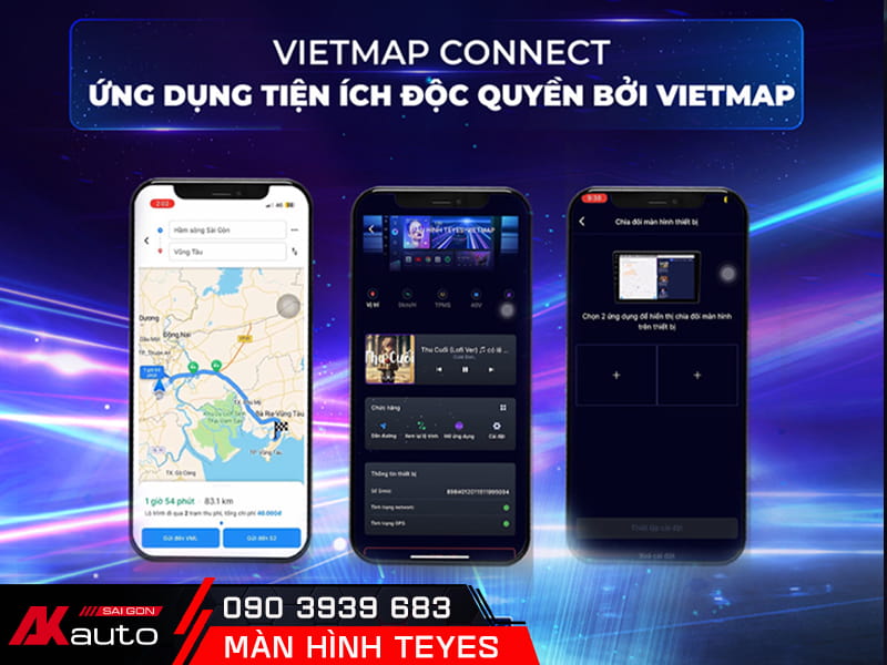 Vietmap Connect trên màn hình Teyes