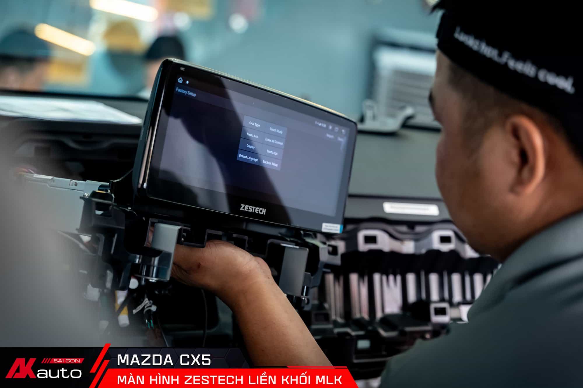 Lắp màn hình nguyên cụm Mazda tại AKauto