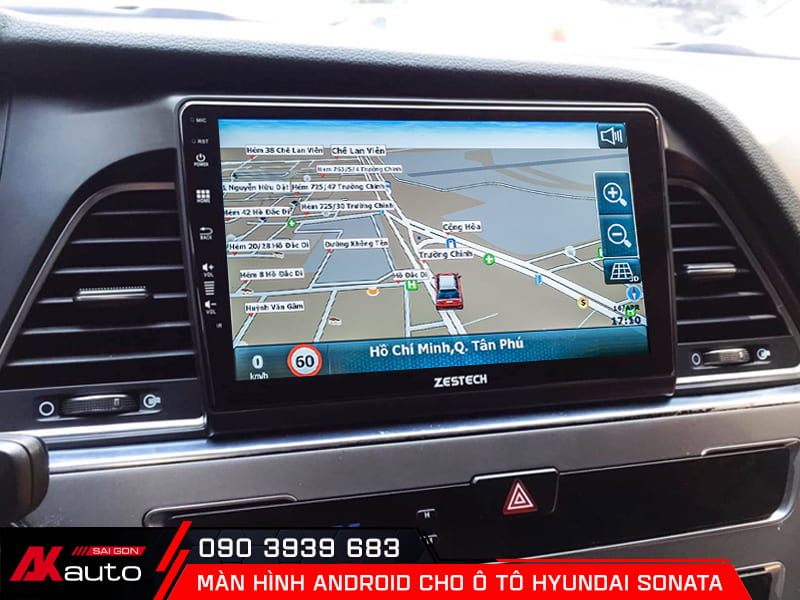 Màn hình android Hyundai Sonata có dẫn đường thông minh