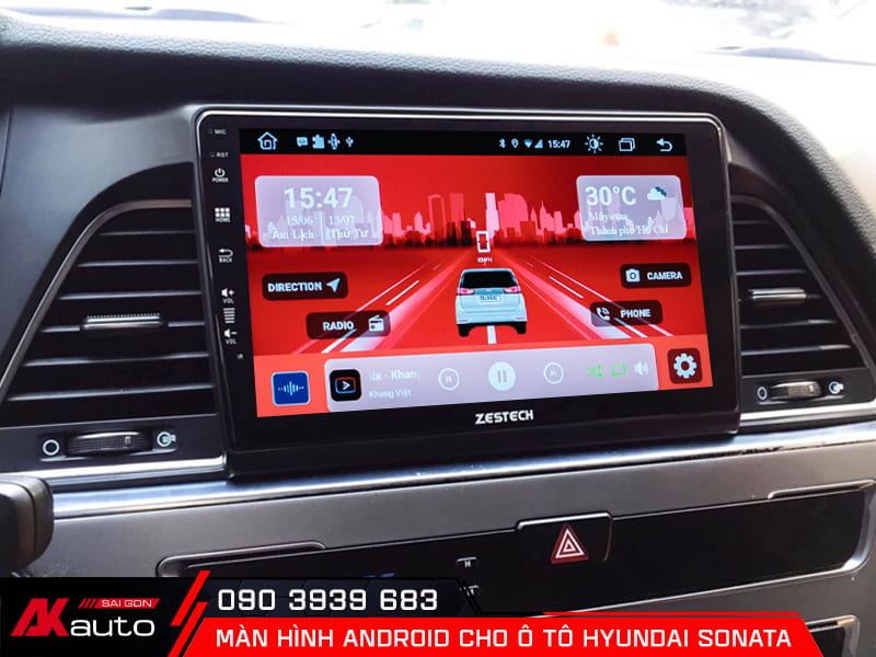 Nâng cấp màn hình android cho ô tô Hyundai Sonata