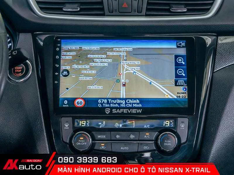 Màn hình Android Nissan X-Trail chỉ dẫn đường thông minh