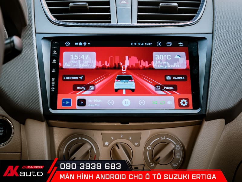 Nâng cấp màn hình android sang trọng cho ô tô Suzuki Ertiga   