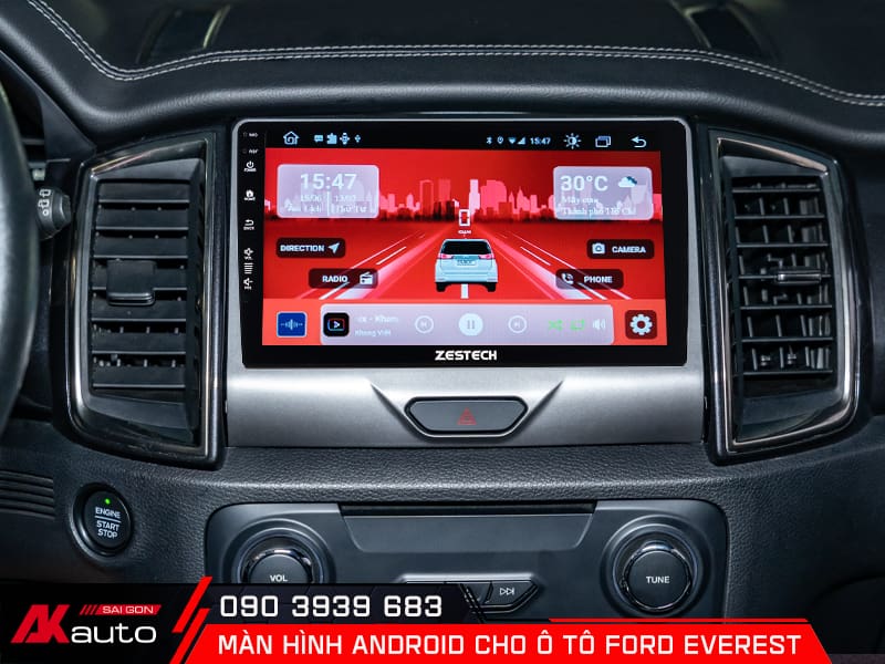  Nâng cấp màn hình android cho ô tô Ford Everest bản Ambiente