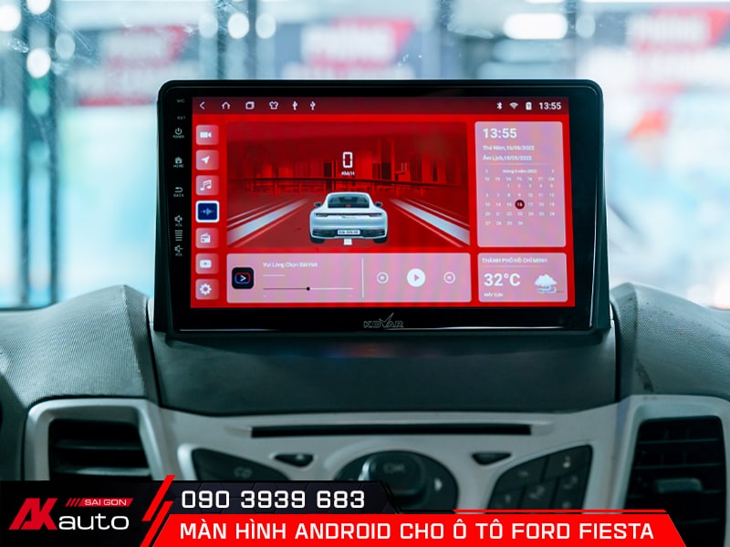 Trang bị màn hình android ô tô sang trọng cho Ford Fiesta