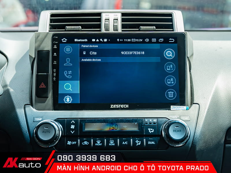 Màn hình android ô tô Toyota Prado hỗ trợ kết nối bluetooth