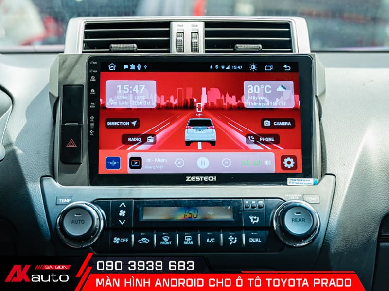 Nâng cấp màn hình android ô tô cho ô tô Toyota Prado