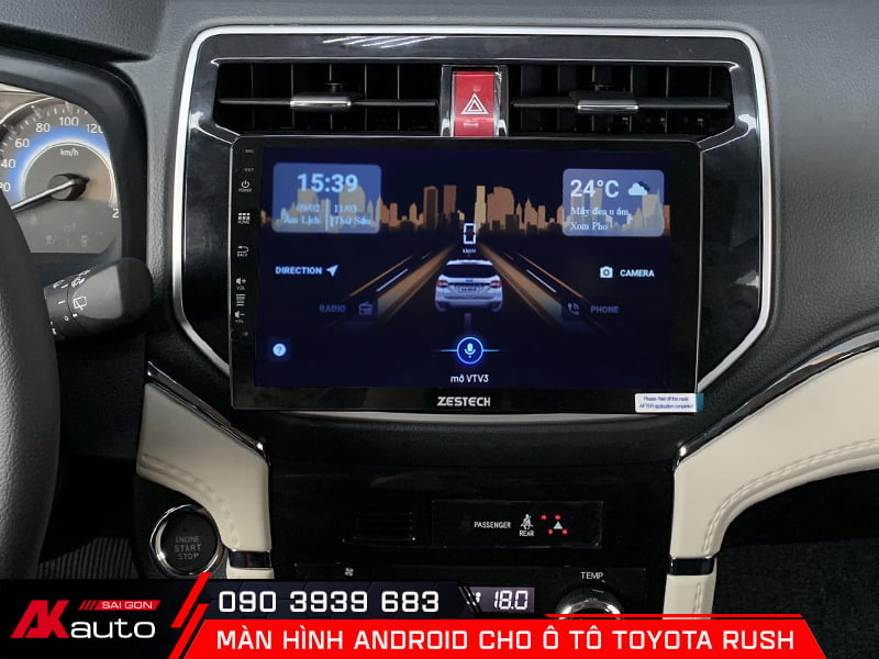 Màn hình android ô tô Toyota Rush hỗ trợ ra lệnh bằng giọng nói