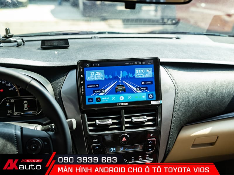 Hệ thống hiện đại trên màn hình ô tô Toyota Vios