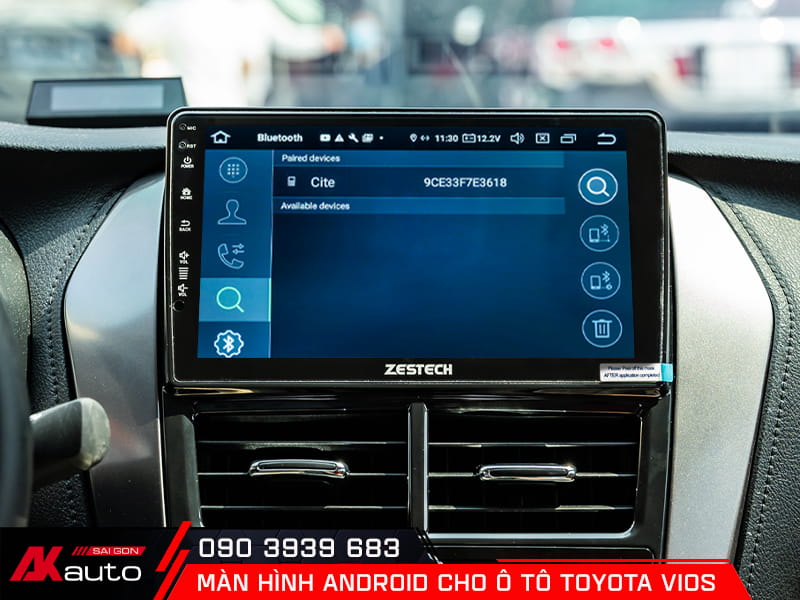 Chất lượng hình ảnh màn hình android ô tô Toyota Vios sắc nét với tấm nền IPS