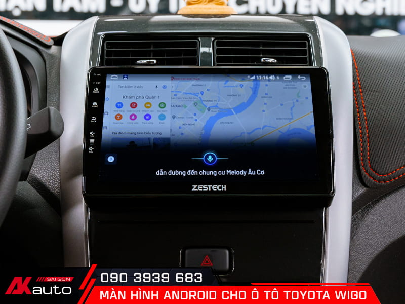 Màn hình android ô tô Toyota Wigo cho phép điều khiển bằng giọng nói