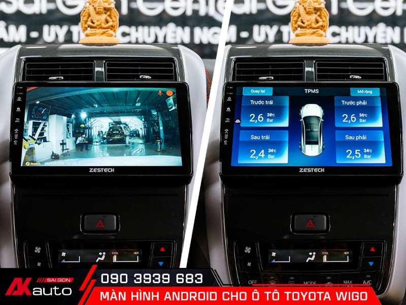 Màn hình ô tô Toyota Wigo hỗ trợ lái xe an toàn