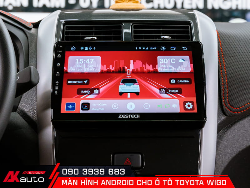 Nâng cấp màn hình android cho ô tô Toyota Wigo