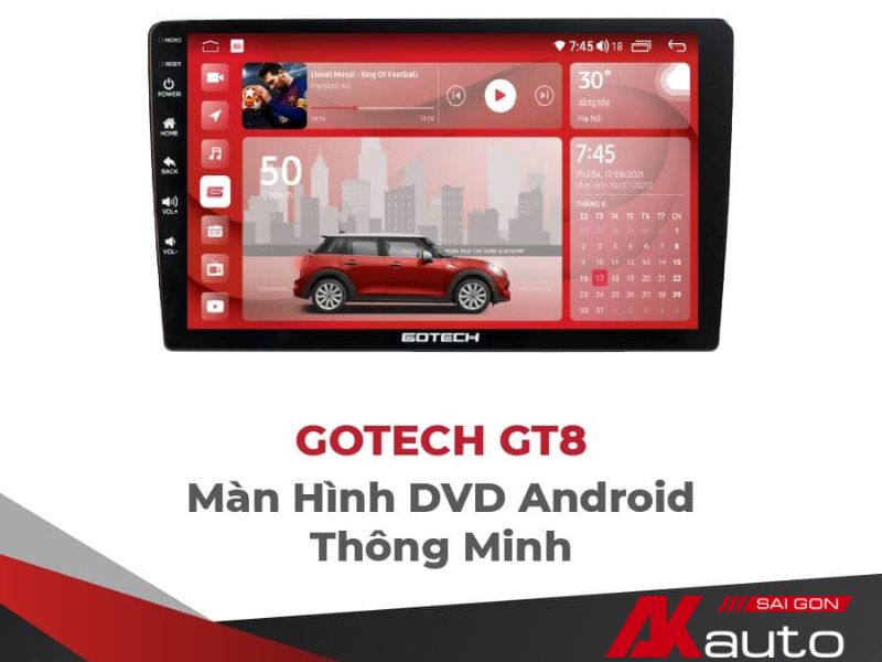 Màn hình giải trí ô tô Gotech GT8 dưới 10 triệu