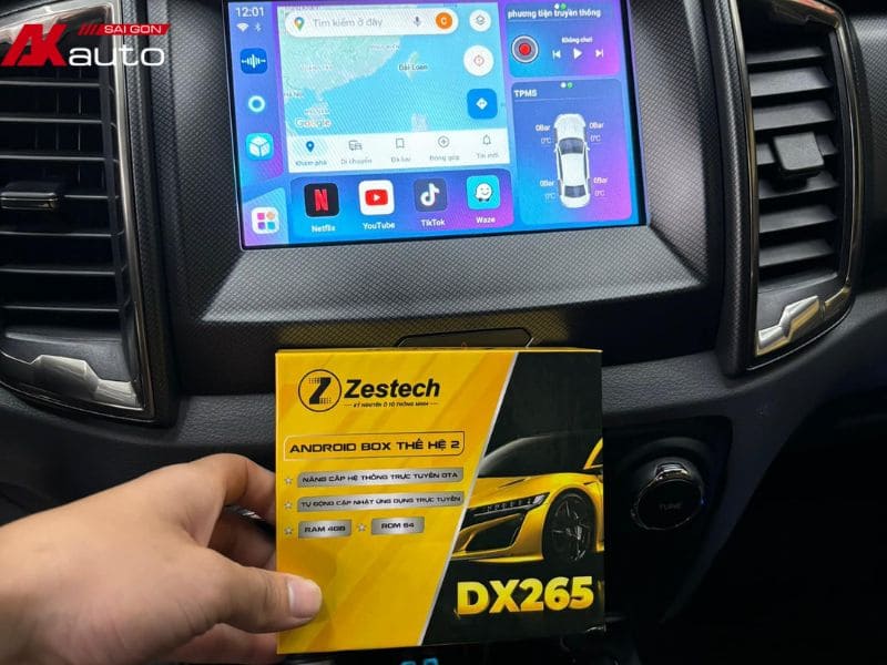 Android Box Zestech lắp trên xe Ford Ranger đời 2019