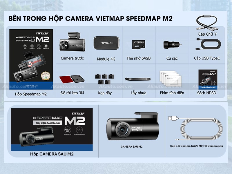 Trọn bộ sản phẩm và giá bán camera hành trình Vietmap SpeedMap M2