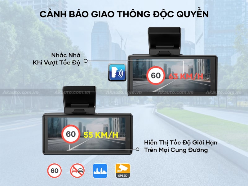 Hiển thị tốc độ giới hạn từng cung đường