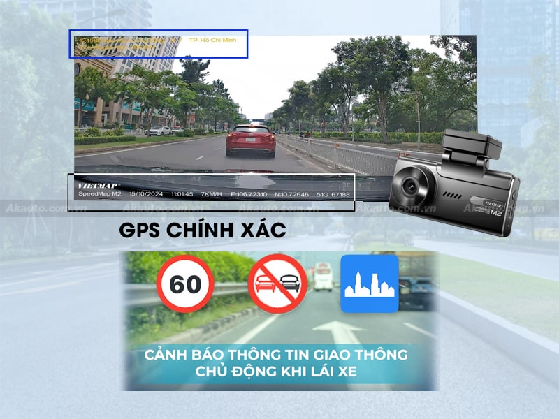 Camera hành trình Vietmap SpeedMap M2 có tính năng cảnh báo giao thông thông minh