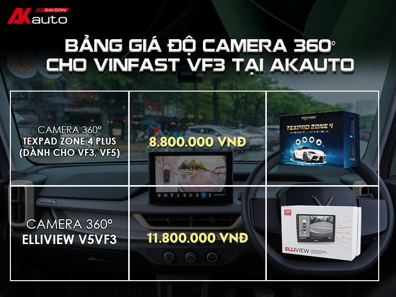 Bảng giá Camera 360 độ cho VF3 