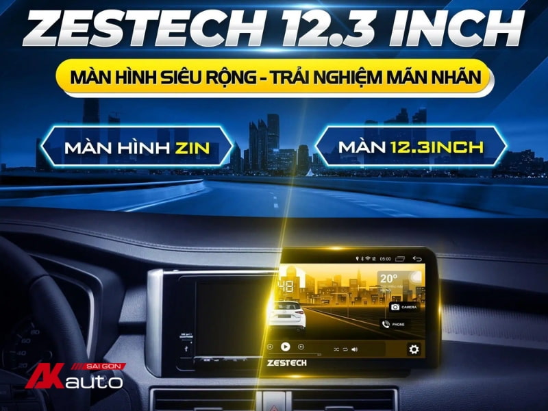 kích thước màn hình Android ô tô 12.3 inch